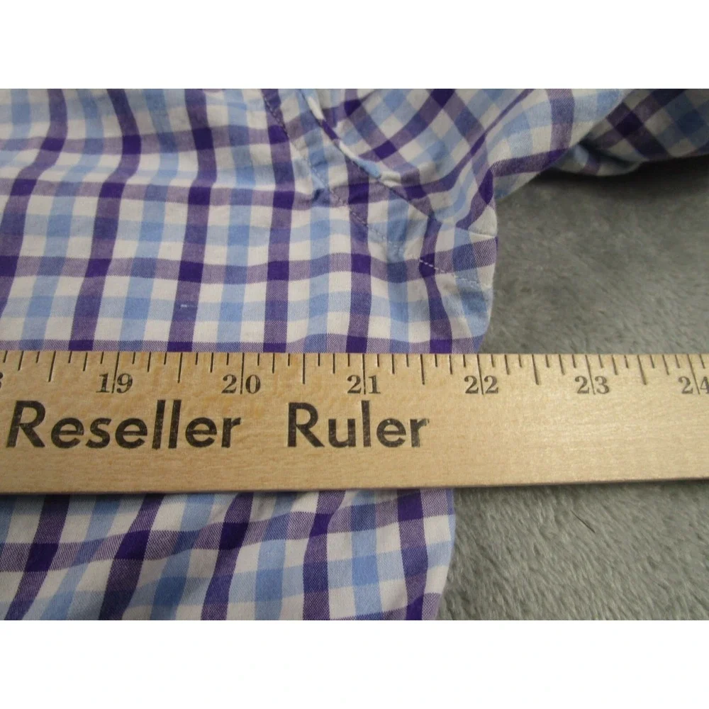 J‎ Crew Shirt Mens Large Blue Plaid Slim Fit Cotton Button Down Long Sleeve